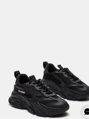 Steve Madden Woman’s  All-Black Chunky Mesh Sneaker
